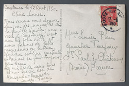 France N°813 Sur Carte Postale - TAD POSTE AUX ARMEES 17.8.1950, De Constance, Allemagne - (B2749) - 1921-1960: Modern Tijdperk