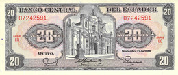 20 Sucre  Banknote Equator UNC 1988 - Equateur