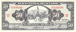 50 Sucre  Banknote Equator UNC 1988 - Ecuador