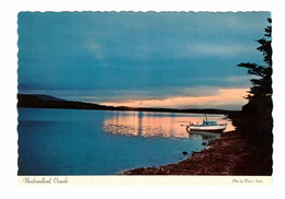 CODROY VALLEY, Newfoundland, Canada, Boat On Shore At Sunset, Old 4X6 Chrome Postcard - Autres & Non Classés