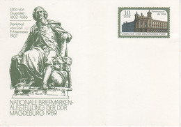 Postkarte Ganzsache DDR Briefmarke 10 Pfennig Otto Von Guericke Deutsche Post Briefmarken Ausstellung Magdeburg 1989 - Postkaarten - Ongebruikt