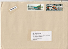 8180FM- TOWELS, TRAIN, FINE STAMPS ON COVER, 2020, FINLAND - Lettres & Documents