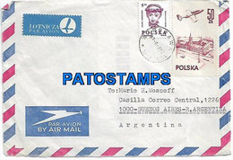 147007 POLAND DEBRZNO COVER CANCEL CIRCULATED TO ARGENTINA NO POSTAL POSTCARD - Other & Unclassified