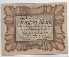 Billet De  50  MARK    30-11-1918 - 50 Mark