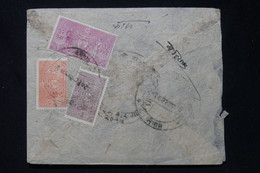 INDE - Affranchissement Timbres De Service Au Verso D'une Enveloppe - L 77322 - Lettres & Documents