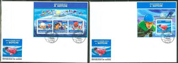 Guinea 2013, Winner Olympic Games Sochi, Hockey On Ice, Skating, Skiing, 3val In BF +BF In 2FDC - Winter 2014: Sotschi