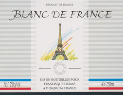 Etiquette Vin Blanc De France (Tour Eiffel - Eetgerei