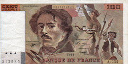 FRANCE 100 FRANCS 1993 P-154  CIRC.XF - 100 F 1978-1995 ''Delacroix''