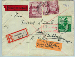 95382 - POLAND General Government - POSTAL HISTORY - Cover To SWISS INTERN. CAMP - Sonstige & Ohne Zuordnung