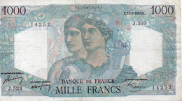FRANCIA 1000 FRANCS 1949.R.   P-130 - 1 000 F 1945-1950 ''Minerve Et Hercule''