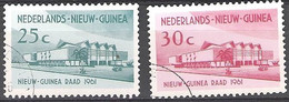 Nederlands Nieuw-Guinea 1961 Michel 67 - 68 O Cote (2006) 1.00 Euro Bâtiment De La Conseil Cachet Rond - Niederländisch-Neuguinea