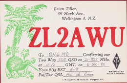 QSL QSO Card Amateur Radio Funkkarte New Zealand Kiwi Brian Tiller Wellington 1983 - Radio Amateur