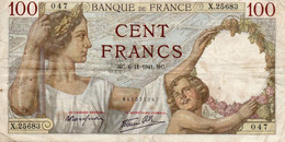 FRANCE 100 FRANCS 1941.MC.   P-94 - 100 F 1939-1942 ''Sully''