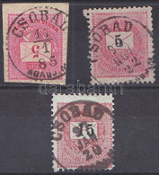 O 1881-1899 3 Klf Bélyeg / 3 Different Stamps "CSOBÁD ABAÚJ M" - Sonstige & Ohne Zuordnung