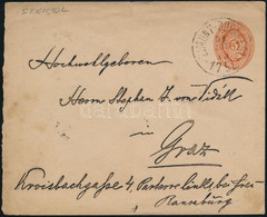 1891 Díjjegyes Boríték ZIMONY-BUDAPEST Vasúti Bélyegzéssel - Sonstige & Ohne Zuordnung