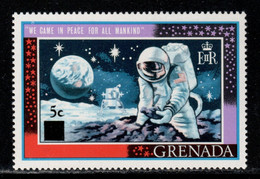 Grenada 1970 Mi# 348 I ** MNH - Surcharged - Thin "5" - Apollo 11 / Space - North  America