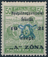 ** Nyugat-Magyarország II. 1921 Arató 50f Garancia Nélkül (18.000) - Sonstige & Ohne Zuordnung