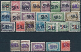 ** Perlak 1919 26 Db Klf Bélyeg, Közte 5 Db Lila Felülnyomattal (nem Hivatalos Kiadás) (törések / Folds) - Sonstige & Ohne Zuordnung