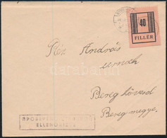 1944 Nyíregyháza I. 40f Távolsági Levélen, Cenzúrázva / 40f On Censored Cover, From Nyíregyháza To Beregkövesd - Andere & Zonder Classificatie