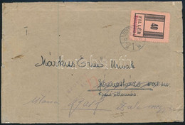 1945 Nyíregyháza II. 40f Cenzúrázott, Távolsági Levélen / Domestic Censored Cover From Nyíregyháza (megerősített Boríték - Andere & Zonder Classificatie