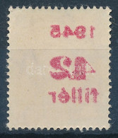 ** 1945 Kisegítő Bélyeg (IV.) 42f/20f A Felülnyomás Gépszínátnyomatával (saroktörés / Folded Corner) - Autres & Non Classés