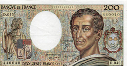 FRANCIA 200 FRANCS 1987  P-155  XF+ - 200 F 1981-1994 ''Montesquieu''