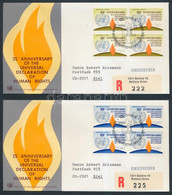 1973 Emberi Jogok Egyetemes Nyilatkozata Sor Négyestömbökben 2 FDC-n Mi 35-36 - Andere & Zonder Classificatie