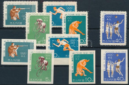 ** 1964 Tokiói Olimpia Fogazott és Vágott Sor, Tokyo Olympcis Perforated And Imperforated Set Mi 542-546 - Altri & Non Classificati