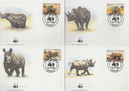 1983 WWF: Orrszarvú Sor Mi 985A-988A 4 Db FDC-n - Altri & Non Classificati