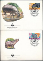 1986 WWF: Törpe Víziló Sor 4 FDC-n Mi 1315-1318 - Sonstige & Ohne Zuordnung