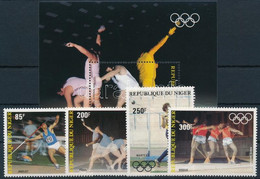 ** 1983 Nyári Olimpia, Los Angeles Sor + Blokk, Summer Olympics, Los Angeles Set + Block Mi 846-849 + 40 - Andere & Zonder Classificatie