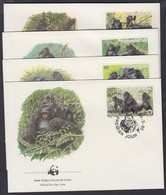 1985 WWF: Gorillák Sor 4 Db FDC-n Mi 1292-1295 - Andere & Zonder Classificatie