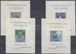 ** 1961 Velázquez Halálának 300. évfordulója 4 Vágott Blokk Mi 15-18 - Altri & Non Classificati