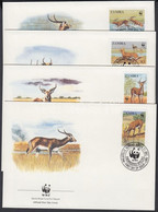 1987 WWF Gyűrűsfarkú Víziantilop Sor Mi 438-441 4 FDC - Autres & Non Classés