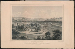 Ludwig Rohbock (1820-1883): Pöstyénfürdő, Acélmetszet, Jelzett A Metszeten,szélén Kis Szakadások, 11x17 Cm - Estampes & Gravures