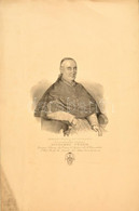 Vurum József (1763- 1838) Székesfehérvári, Váradi, és Nyitrai Püspök, Litográfia, A Szélén Szakadással,folttal, 55x35 Cm - Estampes & Gravures