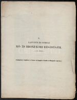 1861 Lapujtói és Gombai Kő- és Bronz-kori Régiségek I-IX.. Archaeologiai Közlemények,  Csak Az Első 5 Kőnyomatos Tábla 2 - Estampes & Gravures