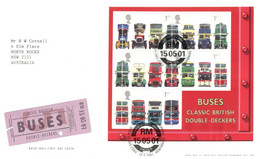 (W 8)  UK FDC Cover -  Classics British Buses (mini-sheet) 2001 - 2001-2010 Decimal Issues