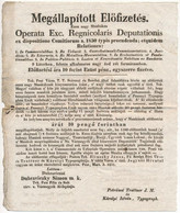 1830 Pest Vármegye, Nyomdai Munkák árának Megállapított Előfizetési összegéről Szóló Hirdetmény, Lát Példányban - Ohne Zuordnung