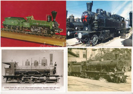 ** 16 Db MODERN Motívum Képeslap: Magyar Gőzmozdonyok / 16 Modern Motive Postcards: Hungarian Locomotives - Sin Clasificación