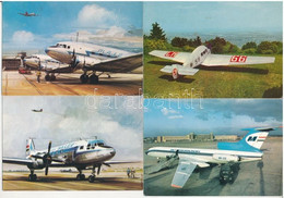 ** 10 Db MODERN Motívum Képeslap: MALÉV Repülők / 10 Modern Motive Postcards: Hungarian Aircrafts - Sin Clasificación