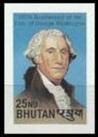 BHUTAN 1982 Washington 25NU IMPERF. (fr.sheetlet) USA-related - George Washington