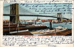 T2/T3 1904 New York, Brooklyn Bridge From New York, Hartford And Middletown Direct Line, Steamship. E. Frey & Co. Publis - Non Classés