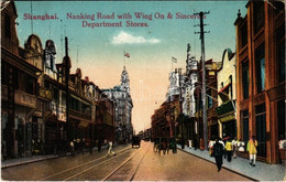 * T2/T3 1924 Shanghai, Nanking (Nanjing) Road With Wing On & Sincere's Department Stores, Shops, Carriages (EK) - Non Classificati