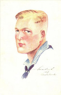 T2 Német Cserkész. Kiadja A Magyar Cserkészszövetség / Boy Scout From Germany, Art Postcard S: Márton L. + 1933 Gödöllő  - Unclassified