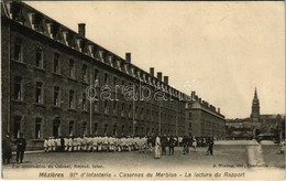 T2/T3 1915 Mézieres, Charleville-Mézieres; Caserne Du Merbion. 91e D'Infanterie, La Lecture Du Rapport / WWI French Mili - Zonder Classificatie