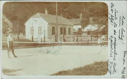 T2 1902 Wien, Vienna; Tennis Match, Boy With Tennis Racket. Photo - Ohne Zuordnung