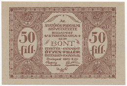 Budapest 1920. 50f "Amatőrök Forgalmi Szövetkezete Bón" T:I  Adamo BUC-7.1 - Zonder Classificatie