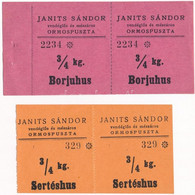 Ormospuszta DN "Janits Sándor Vendéglős és Mészáros" Utalvány 3/4kg Sertéshúshoz (2x) ívben + "Janits Sándor Vendéglős é - Zonder Classificatie