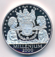 Svájc 2000. "Millenium - Címer" Jelzett Ag Emlékérem (31,35g/0.999/32mm) T:PP  Switzerland 2000. "Millenium - Coat Of Ar - Ohne Zuordnung